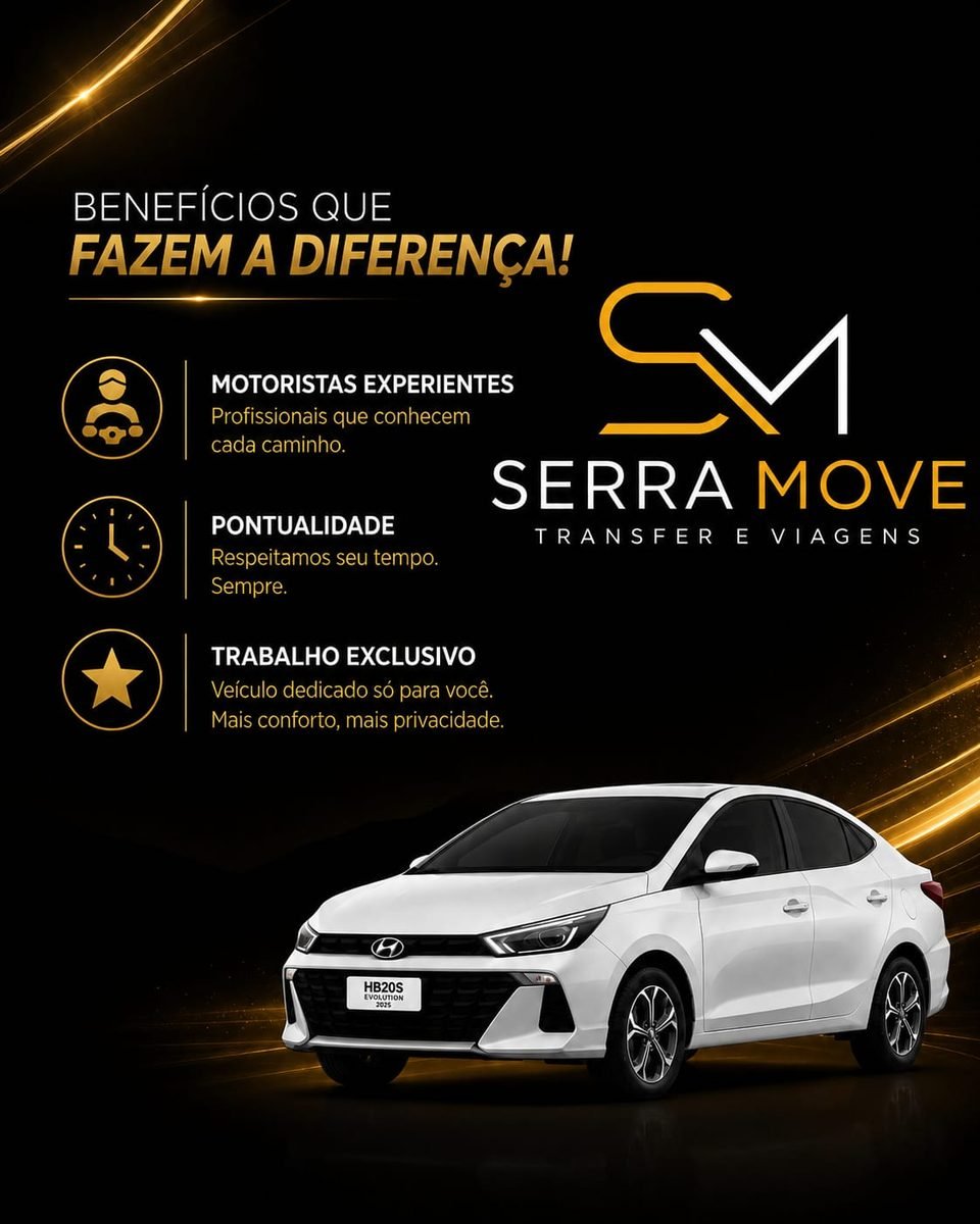 Benefícios do serviço de transfer executivo da Serra Move
